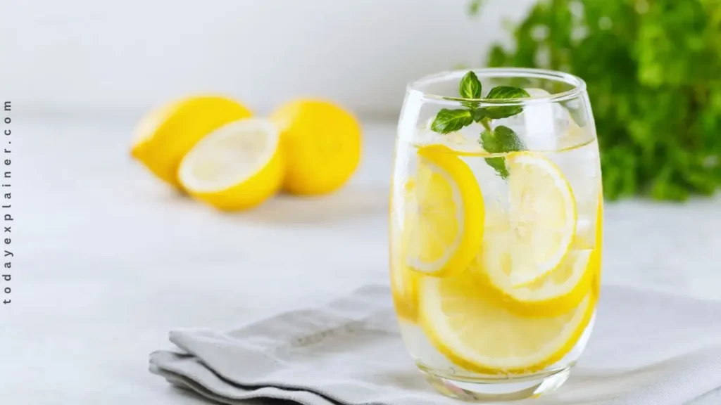 Glass of lemon water for morning detox
