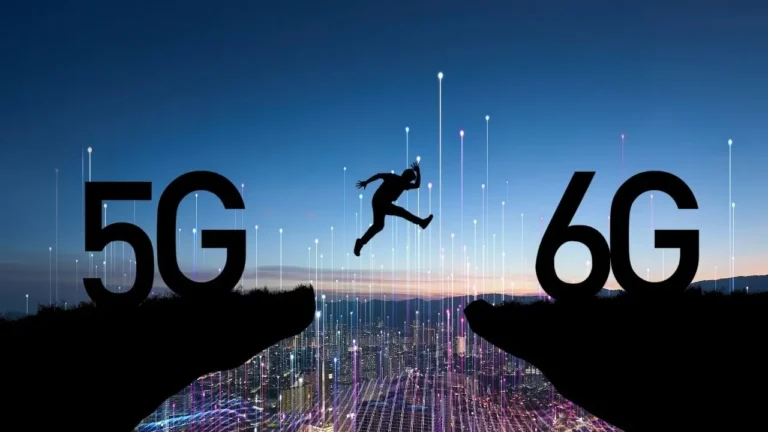 Comparison between 5G and 6G wireless technology showing speed and timeline