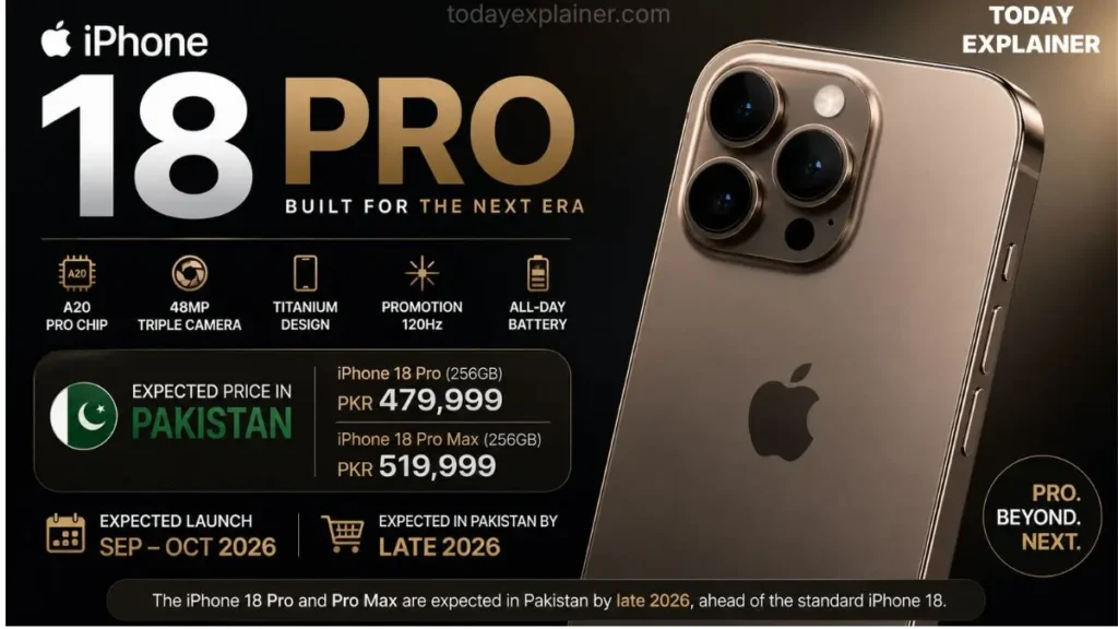 Apple iPhone 18 Pro shown from the back with its camera module