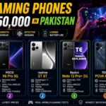 Five smartphones compared as the best gaming phones under 50000 in Pakistan in 2026