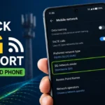 Android phone screen showing mobile network settings with 5G option highlighted