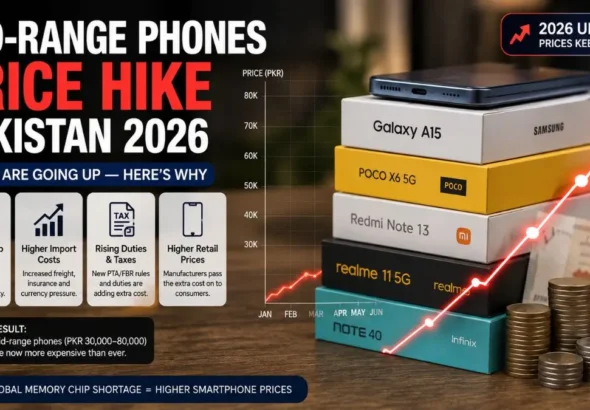 Close-up of a DRAM memory chip, the component driving smartphone price increases in 2026