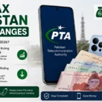 Smartphone and Pakistani rupee notes representing PTA mobile tax changes in 2026